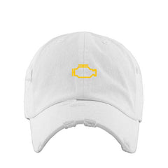 Check Engine Light Vintage Baseball Cap Embroidered Cotton Adjustable Distressed Dad Hat