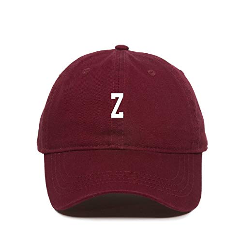 Z Initial Letter Baseball Cap Embroidered Cotton Adjustable Dad Hat
