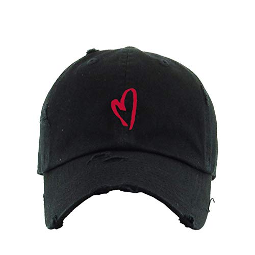 Loose Heart Vintage Baseball Cap Embroidered Cotton Adjustable Distressed Dad Hat