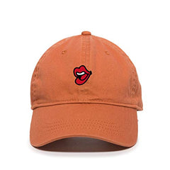 Lips Baseball Cap Embroidered Cotton Adjustable Dad Hat