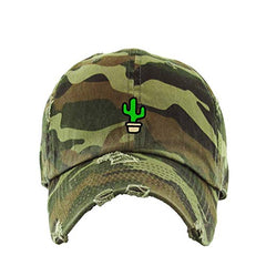Cactus Vintage Baseball Cap Embroidered Cotton Adjustable Distressed Dad Hat