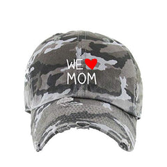 We Love Mom Vintage Baseball Cap Embroidered Cotton Adjustable Distressed Dad Hat
