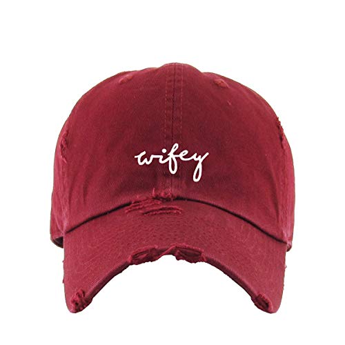 Wifey Vintage Baseball Cap Embroidered Cotton Adjustable Distressed Dad Hat