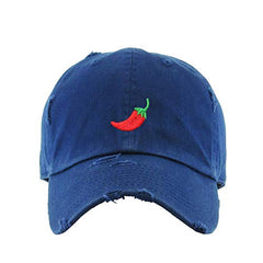 Red Chilli Vintage Baseball Cap Embroidered Cotton Adjustable Distressed Dad Hat