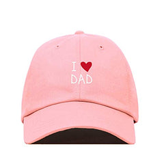 I Heart Dad Baseball Cap Embroidered Cotton Adjustable Dad Hat