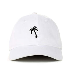 Palm Tree Slanted Baseball Cap Embroidered Cotton Adjustable Dad Hat