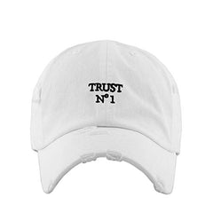 Trust No1 Vintage Baseball Cap Embroidered Cotton Adjustable Distressed Dad Hat