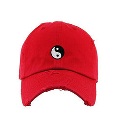 Yin Yang Vintage Baseball Cap Embroidered Cotton Adjustable Distressed Dad Hat