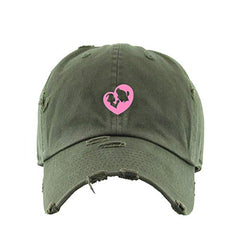 Mother Child Vintage Baseball Cap Embroidered Cotton Adjustable Distressed Dad Hat