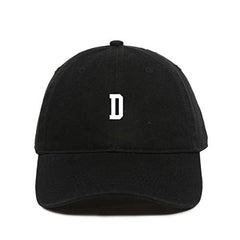 D Initial Letter Baseball Cap Embroidered Cotton Adjustable Dad Hat