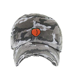 Peach Peachy Vintage Baseball Cap Embroidered Cotton Adjustable Distressed Dad Hat