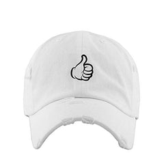 Thumbs Up Vintage Baseball Cap Embroidered Cotton Adjustable Distressed Dad Hat
