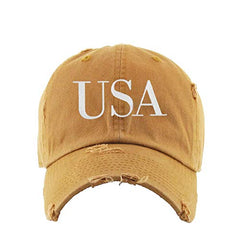 USA 4th of July Vintage Baseball Cap Embroidered Cotton Adjustable Distressed Dad Hat