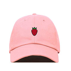 Strawberry Baseball Cap Embroidered Cotton Adjustable Dad Hat
