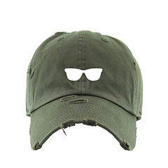 Wayfarer Glasses Vintage Baseball Cap Embroidered Cotton Adjustable Distressed Dad Hat