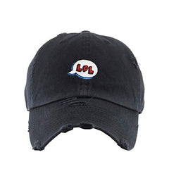 LOL Bubble Vintage Baseball Cap Embroidered Cotton Adjustable Distressed Dad Hat