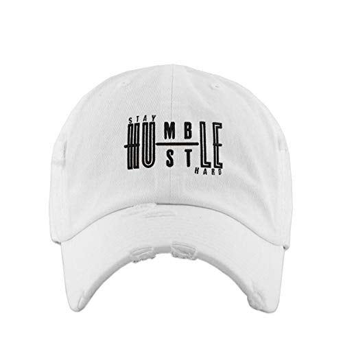 Stay Humble Hustle Hard Vintage Baseball Cap Embroidered Cotton Adjustable Distressed Dad Hat