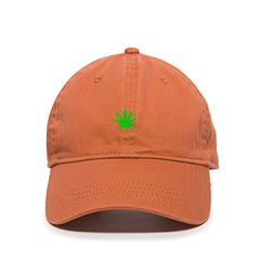 Marijuana Leaf Baseball Cap Embroidered Cotton Adjustable Dad Hat