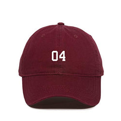 #04 Jersey Number Dad Baseball Cap Embroidered Cotton Adjustable Dad Hat