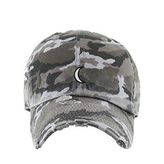 Moon Vintage Baseball Cap Embroidered Cotton Adjustable Distressed Dad Hat