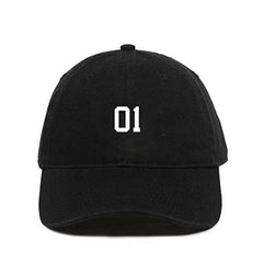 #01 Jersey Number Dad Baseball Cap Embroidered Cotton Adjustable Dad Hat