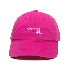Maryland Map Outline Dad Baseball Cap Embroidered Cotton Adjustable Dad Hat