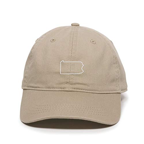 Pennsylvania Map Outline Dad Baseball Cap Embroidered Cotton Adjustable Dad Hat