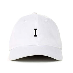 I Initial Letter Baseball Cap Embroidered Cotton Adjustable Dad Hat