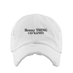 Henny Thing Can Happen Vintage Baseball Cap Embroidered Cotton Adjustable Distressed Dad Hat