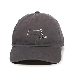 Massachusetts Map Outline Dad Baseball Cap Embroidered Cotton Adjustable Dad Hat