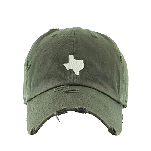 Texas Map Vintage Baseball Cap Embroidered Cotton Adjustable Distressed Dad Hat