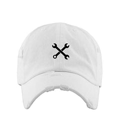 Mechanic Wrench Vintage Baseball Cap Embroidered Cotton Adjustable Distressed Dad Hat