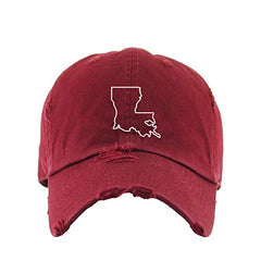 Maine Map Outline Dad Vintage Baseball Cap Embroidered Cotton Adjustable Distressed Dad Hat