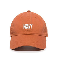 Wavy Dad Baseball Cap Embroidered Cotton Adjustable Dad Hat