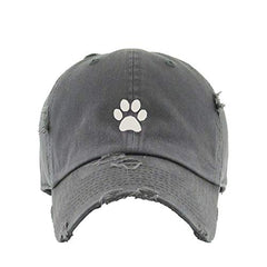 Paw Vintage Baseball Cap Embroidered Cotton Adjustable Distressed Dad Hat