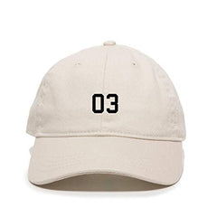 #03 Jersey Number Dad Baseball Cap Embroidered Cotton Adjustable Dad Hat