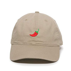 Red Chilli Pepper Baseball Cap Embroidered Cotton Adjustable Dad Hat