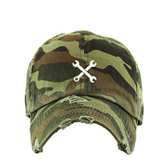 Mechanic Wrench Vintage Baseball Cap Embroidered Cotton Adjustable Distressed Dad Hat