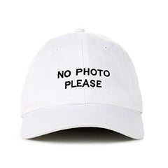 No Photo Please Paparazzi Baseball Cap Embroidered Cotton Adjustable Dad Hat