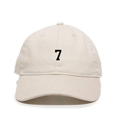 #7 Jersey Number Dad Baseball Cap Embroidered Cotton Adjustable Dad Hat