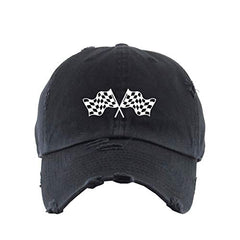 Race Flags Vintage Baseball Cap Embroidered Cotton Adjustable Distressed Dad Hat