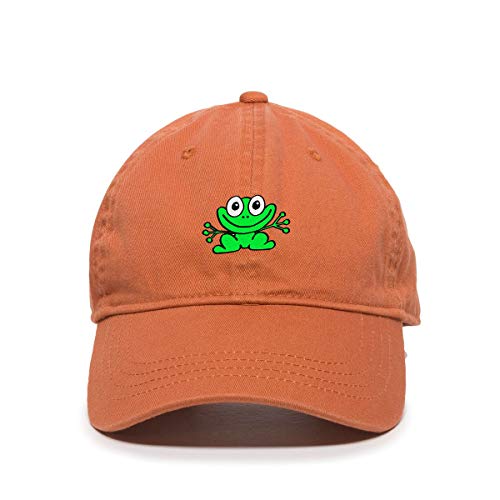 Smiling Frog Dad Baseball Cap Embroidered Cotton Adjustable Dad Hat