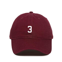 #3 Jersey Number Dad Baseball Cap Embroidered Cotton Adjustable Dad Hat