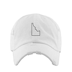 Idaho Map Outline Dad Vintage Baseball Cap Embroidered Cotton Adjustable Distressed Dad Hat