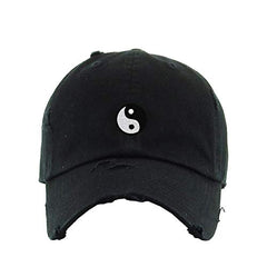 Yin Yang Vintage Baseball Cap Embroidered Cotton Adjustable Distressed Dad Hat