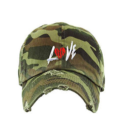 Love Ball Dad Vintage Baseball Cap Embroidered Cotton Adjustable Distressed Dad Hat
