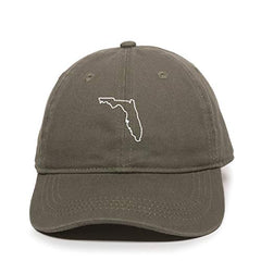 Florida Map Outline Dad Baseball Cap Embroidered Cotton Adjustable Dad Hat