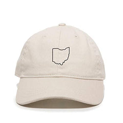 Ohio Map Outline Dad Baseball Cap Embroidered Cotton Adjustable Dad Hat