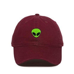 Green Alien Outer Space Baseball Cap Embroidered Cotton Adjustable Dad Hat