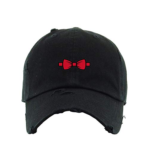 Bowtie Vintage Baseball Cap Embroidered Cotton Adjustable Distressed Dad Hat